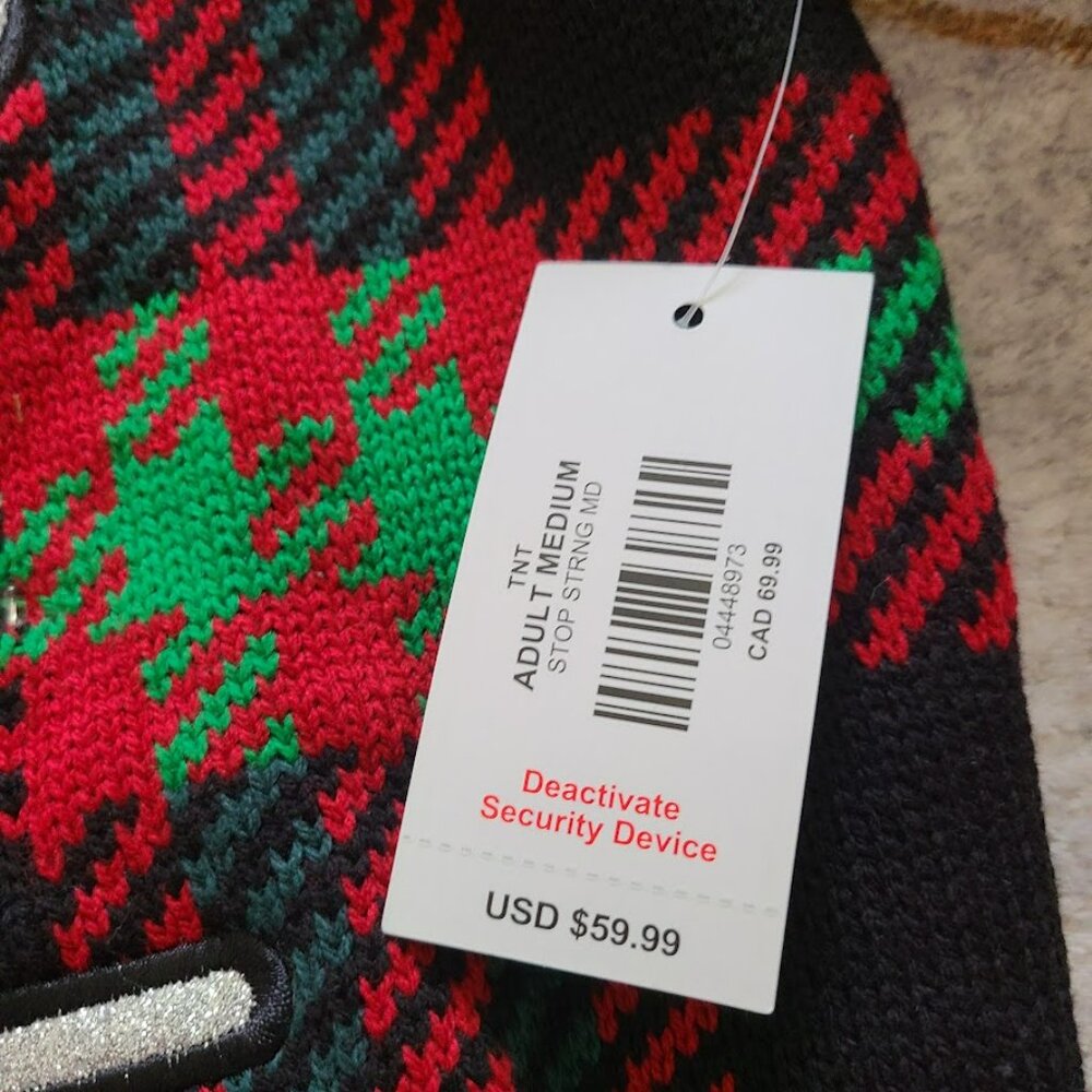 Spencer's Light Up Ugly Christmas Sweater Sound Effect Jingle Bells Medium NWT - Picture 7 of 9